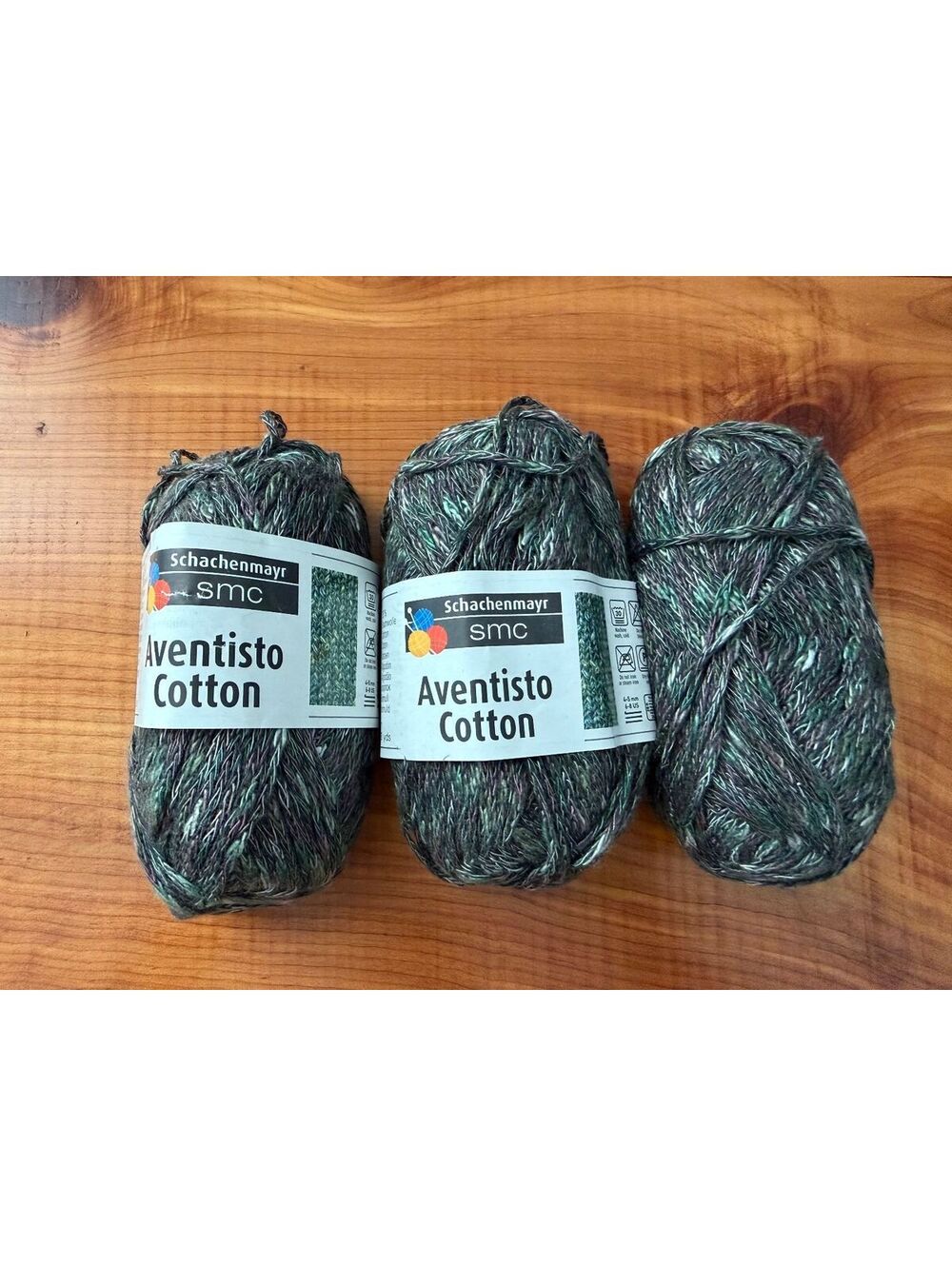 Schachenmayer SMC Aventisto Cotton Lot of 3 Multicolor Mélange Yarn 3X 93 yard